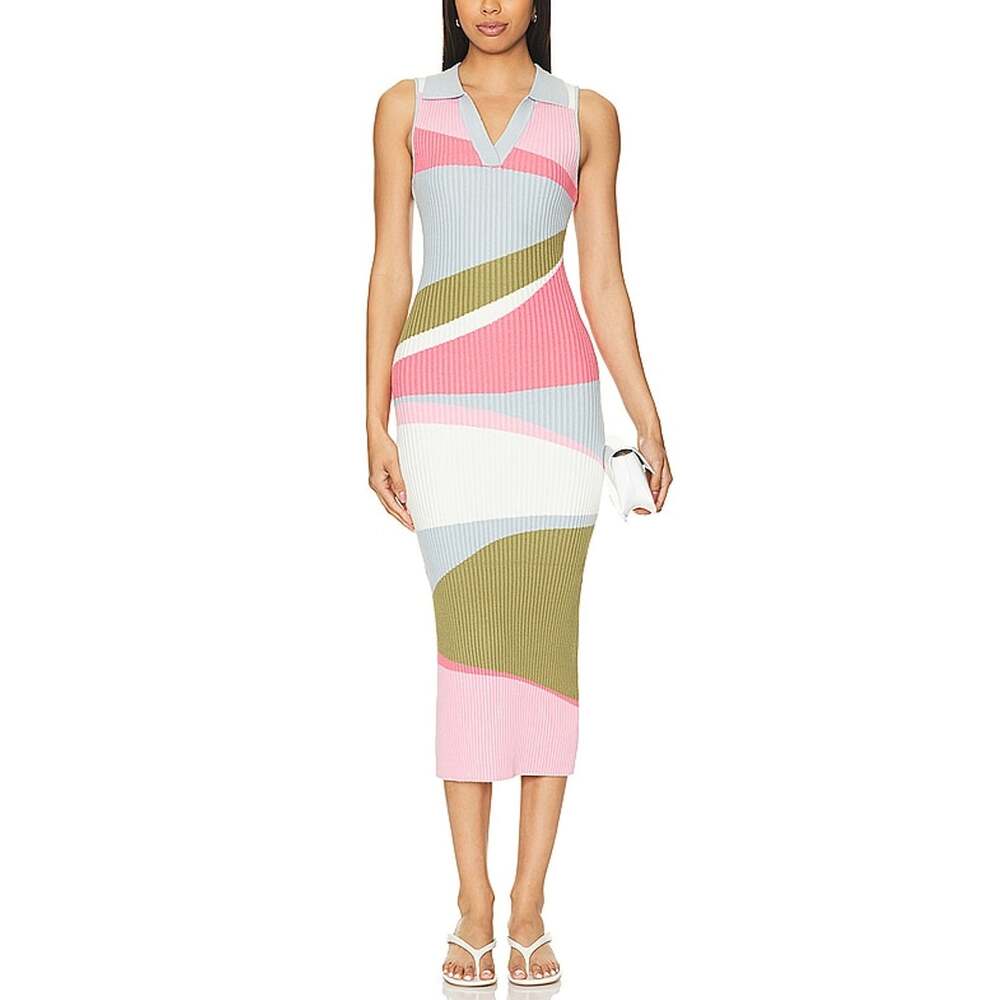 Minkpink Ribbed Multi Abstract Danica Dress Size M